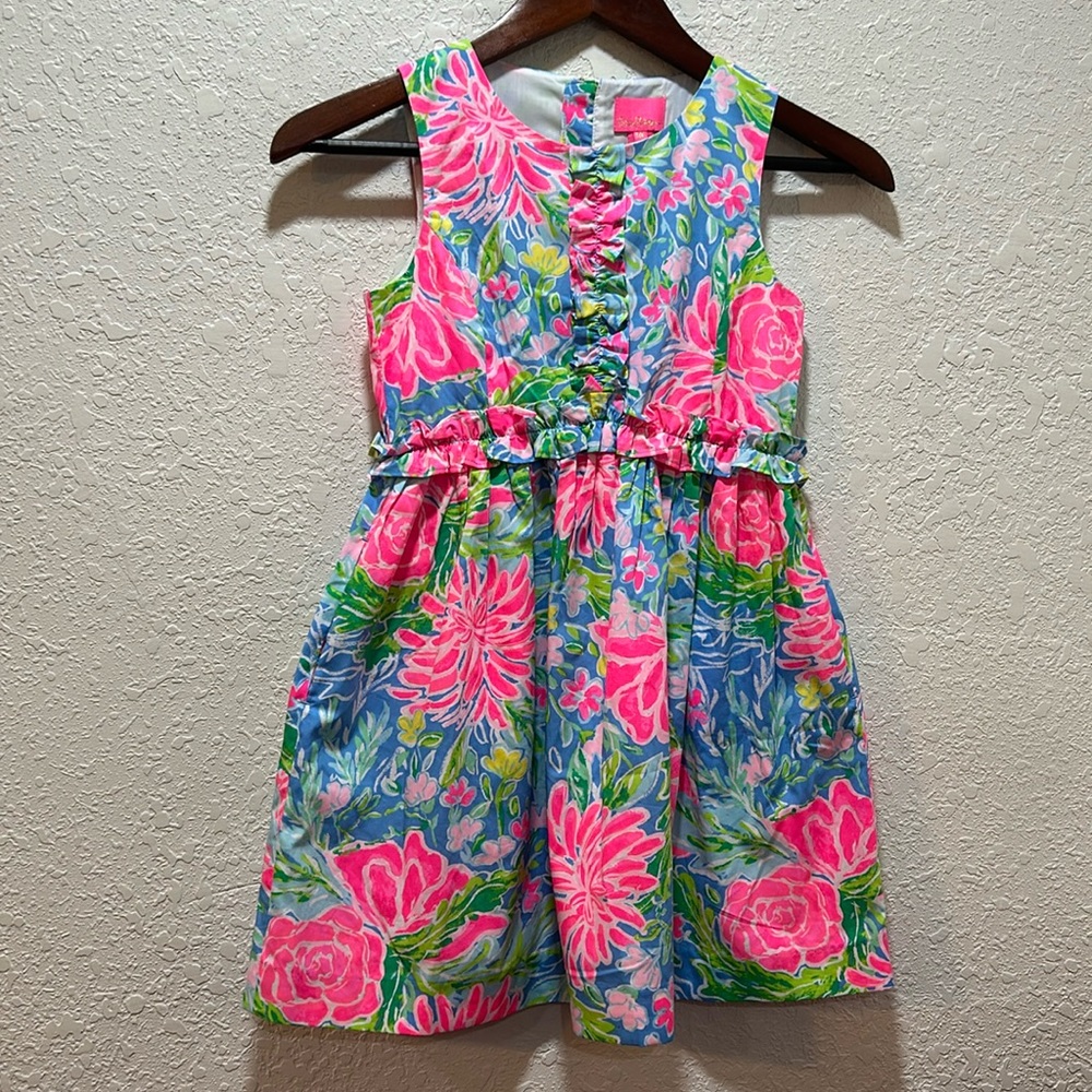 Lilly Pulitzer Pink and Blue Floral Kids Dress